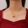Colar de Diamante Bola Bing Moda Feminina Novo Pingente Redondo Bola Chinesa Corrente de Clavícula Elegante Luxo Leve Corrente de Colar Versátil
