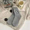 Calcetines Estilo Coreano Estilo Ins Modernos Perro de Terciopelo Lazo Calcetines de Media Caña para Mujer Primavera y Otoño Estilo Étnico Fairland Calcetines para Apilar