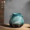 Vaso de flor de cerâmica dupla alça Jingdezhen com aspecto envelhecido em estilo wabi-sabi para armário decorativo de quarto modelo de hotel, vaso vintage com frete grátis