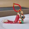 Nuevo Colgante de Ciervo con Borla en Laca Degradada Estilo Chino, Correa Tejida a Mano para Teléfono, Colgante para Bolso de Brocado Song, Patrimonio Cultural Inmaterial