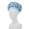 Gorro de dormir de satén con estampado de seda para niños, alta elasticidad, gorro redondo de ala ancha, protección para el cabello a prueba de viento, gorro de secado