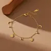 Pulseira de Aço Titânio Nova Transfronteiriça Não Desbota Estilo Retro Hong Kong Ouro 18K Versátil Moda Estilo Ins Joia de Mão para Mulheres Alta Qualidade
