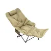 Tumbona plegable de exterior con cojín, silla luna de respaldo alto, silla de camping, silla plegable portátil para siesta en la playa, silla de picnic