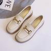 Mocasines de suela gruesa para mujer estilo británico JK zapatos de cuero pequeños 2025 primavera nuevos zapatos de una sola capa punta redonda suela blanda estilo universitario japonés