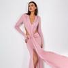 Estilo Europeo y Americano Verano Nuevo Sexy Espalda Descubierta Cuello Halter Plisado Ajustado Manga Larga Asimétrica Vestido de Noche Largo hasta el Piso