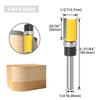Fresa para perfilar y recortar cojinetes de vástago de 1/4, fresa para trabajar la madera, fresa recta con cojinetes de doble filo, alargada
