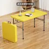 Mesa plegable ligera sin instalación, mesa de comedor portátil para el hogar, mesa rectangular simple de plástico para puesto exterior