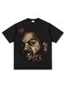 Sudadera con capucha de manga corta pesada con estampado retro hip-hop americano de Ice Cube para cruzar fronteras, cuello redondo