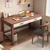 Escritorio de madera maciza, disponible en tamaños 80/90/110 cm, adecuado para uso junto a la cama, trabajo de oficina para adultos, estudio de estudiantes, escritura en el dormitorio y como escritorio de computadora