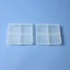 Caixa Organizadora Plástica Transparente de PP com 4 Compartimentos para Brincos, Colares, Joias, Peças de Nail Art e Lantejoulas