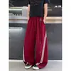 Pantalones deportivos casuales a rayas estilo americano, colección primavera/otoño para hombre, estilo hip-hop de alta calle de moda, pantalones largos holgados de pierna ancha