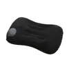 Almofada inflável para exterior, almofada quadrada flockada dobrável para dormir, suporte para pescoço, almofada lombar para longas distâncias, almofada quadrada flockada