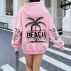 La Playa Es Mi Lugar Feliz Estampado Sudadera con Capucha Divertida Ropa Deportiva Gráfico de Playa Ropa Deportiva con Capucha