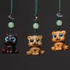 Cadena para Teléfono Móvil de Sándalo Verde Doce Signos del Zodíaco Colgante de Animales Lindos de Sándalo Accesorios de Bricolaje de Sándalo Colgante para Bolso del Zodíaco