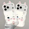 Capa de Celular Orelha de Gato Marie para Apple 17 Pro Max, Desenho Animado Fofo para iPhone 15, Suporte Duplo para 14, para Mulheres para 16