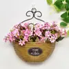 Cestas de Flores de Parede, Vasos de Flores, Cestas Suspensas, Decorações de Parede Tecidas para Interior e Exterior, Tecelagem de Bambu de Parede, Arte em Rattan Puramente Feita à Mão, Rattan de Imitação