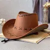 Chapéus de Cowboy Ocidentais Atacado para o Verão, Proteção Solar Unissex, Aba Larga Estilo Americano, Adequado para Viagens à Praia, Pastagem, Xinjiang, Sichuan e Xizang