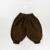 Pantalones de Algodón Puro Tejido Estilo Coreano para Niños Zanahoria 2026 Nuevo Estilo Primavera y Otoño Unisex Pantalones Linterna Versátiles de Moda Pantalones Jogger