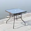 Mesa e Cadeira de Ferro Simples Moderna para Jardim de Lazer ao Ar Livre com Guarda-chuva Combinação de Cadeira de Rattan Conjunto de Três Peças para Pátio Varanda Mesa de Café Pequena