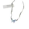 Collar con colgante de mariposa con degradado colorido y viento frío para mujer, estilo nicho de alta sensibilidad, dulce y elegante, cadena de clavícula con estilo de celebridad de Internet.