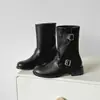 Botas de Martens para Mujer con Plataforma y Tacón Grueso, Punta Redonda, 2026 Moda Otoño Invierno Nuevas, Versátiles, con Hebilla, Botas de Jinete, Botines Punk