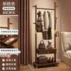 Perchero de Madera Maciza de Pie para Dormitorio Uso en Casa Color Nogal Madera de Caucho Multifuncional Con Ruedas Móvil Almacenamiento Perchero para Colgar Ropa