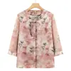 Camisa de Verano para Mujer Estilo Abuela 2026 Nuevo Estilo Top de Manga Tres Cuartos para Mamá de Mediana Edad y Adultos Mayores Ropa para Personas Mayores