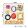 Moldura de açúcar flip faça você mesmo, moldura vintage com borda em relevo, moldura para fotos, bolo de açúcar flip oco em relevo, chocolate de silicone