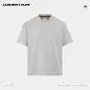 Camiseta Masculina Zoewatson de Algodão Mercerizado com Amônia Líquida, Fresca, Manga Curta, Estilo Verão Old Money, Top Solto com Toque de Luxo