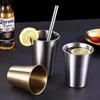 Coreano 304 aço inoxidável enxaguante bucal Copa restaurante Bar café bebida gelada copo de cerveja camping gravado logotipo copo beber