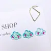 Venta Caliente Transfronteriza Nuevo Dibujo Animado Hielo Translúcido Rubor Uñas Nube Decoraciones Cara Sonriente Mini Linda Nube Decoraciones de Resina