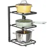 Prateleira de Inox para Debaixo da Pia para Uso Doméstico, Suporte de Panelas Multicamadas, Prateleira de Armazenamento de Utensílios de Cozinha, Utensílios de Mesa Culturais e Criativos para Cozinha