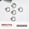 2026 Nuevo Adorno de Corona de Navidad para Uñas Accesorios Lazo de Aleación con Pedrería y Perlas Decoración de Uñas Pedrería Brillante Venta al por Mayor