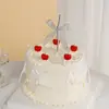 Pastel de estilo coreano de celebridades de Internet, decoración decorativa, creativa, tridimensional, fruta, cereza, forma de cereza, vela, complemento de cumpleaños