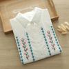 Camisa Blanca de Algodón Puro de Manga Larga para Mujer, Nueva Chaqueta Bordada de Primavera y Otoño, Diseño Holgado Adelgazante, Top de Nicho