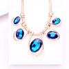 Europa y Estados Unidos nueva moda Cadena de clavícula de cristal collar de gema de gota de agua atmosférica collar corto accesorios de joyería para mujer venta al por mayor