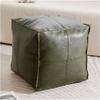Puf de Almacenamiento de Cuero Lujo Ligero, Futón de Cuero, Bolsa de Almacenamiento para Ropa Vieja de Sala de Estar y Dormitorio, Taburete Perezoso, Taburete para Cambiar Zapatos
