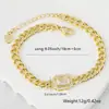 Pulsera de Circonita Europea y Americana para Mujer Chapada en Oro Real de Alto Color Nicho Combinable Circonita Colorida Microincrustada