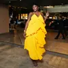 Moda Transfronteriza Femenina Europea y Americana Verano 2026 Nuevo Estilo Sexy y Elegante Vestido sin Tirantes con Escote en V y Volantes en la Espalda Cruzada