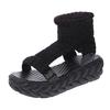 Sandalias de mujer de verano 2019 nuevo estilo coreano sandalias de mujer color caramelo de lana zapatos casuales de tacón de plataforma talla grande zapatos de mujer de comercio exterior
