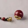 Pingente Redondo de Cinábrio Pode Ser Aberto para Guardar Itens, Colar com Baixo Teor de Superfície Lisa, Chaveiro, Suporte para Celular