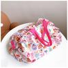 Bolsa de compras plegable japonesa, de tela plisada, de un solo hombro, para mujer, de moda con dibujos animados, respetuosa con el medio ambiente, para viaje, portátil, impermeable