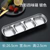 Plato de Condimentos de Acero Inoxidable 304 para Uso Doméstico y Comercial, Plato para Salsa de Inmersión Estilo Coreano, Olla Caliente para Salsa de Soja, Doble Compartimento, Condimento de Triple Compartimento, Color Dorado