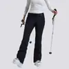 Pantalones de Esquí Nuevos para Mujer, Elásticos Ajustados, Doble Tabla, Forrados de Polar, Profesionales Cortavientos, Impermeables, Transpirables, Color Sólido, Pantalones de Esquí de Comercio Exterior