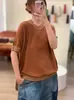 26 Primavera Novo Estilo Linho Liocel Modelagem Solta Emagrecimento Estiloso Jovem Casual Tricô Pulôver Top para Mulheres