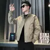 Chaqueta Patchwork Ajustada Estilo Coreano para Hombre, Top Casual Versátil de Gama Alta con Cuello Alto, Popular en Douyin