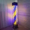 Luz Rotatoria de Barbería de Pie para Exteriores Impermeable Letrero de Salón de Peluquería Luz de Caja de Luz de Vidrio de Colores para Peluquería Se Puede Comprar en Lote Leidezhu