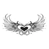 Adesivo de Tatuagem Love Succubus Ervas Semi-Permanente à Prova d'Água Duradouro Casual Asas de Anjo Simulação Tatuagem Feminina Sexy