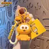 Llavero de Muñeca Garfield Auténtico Autorizado Creativo Lindo Pareja Llavero Colgante para Bolsos de Hombre y Mujer Pequeño Regalo