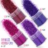 Venda quente transfronteiriça Wansheng terno roxo para manicure 12 cores misturadas lantejoulas para manicure pó glitter pó laser gradiente
